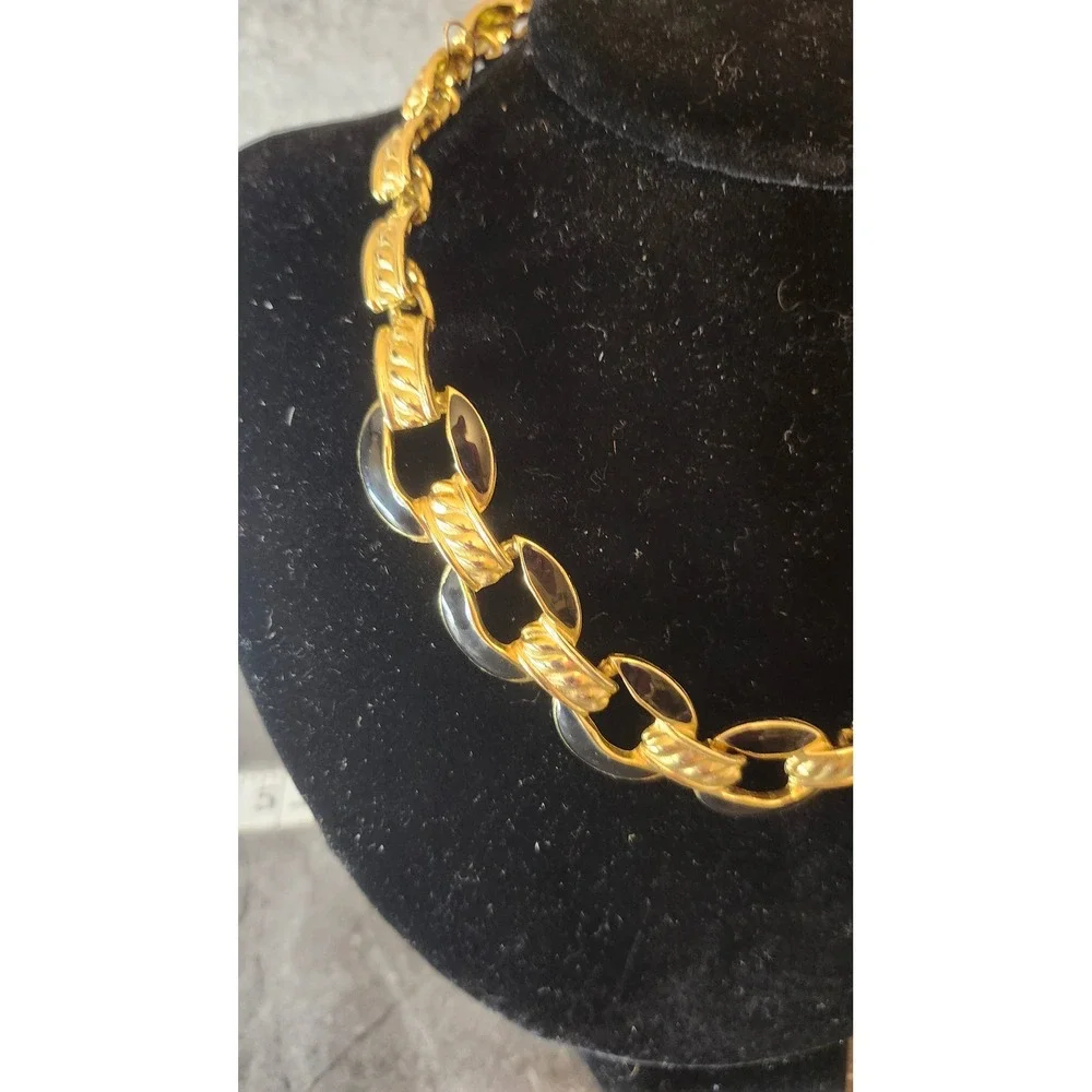 Gorgeous Gold Plated Womens Textured Statement Choker‎ Necklace